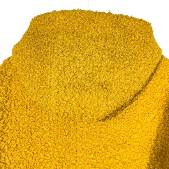 Gold Halogen Three Quarter Length Hooded Poodle Coat with Button Front & Pockets - Picture 5 of 5